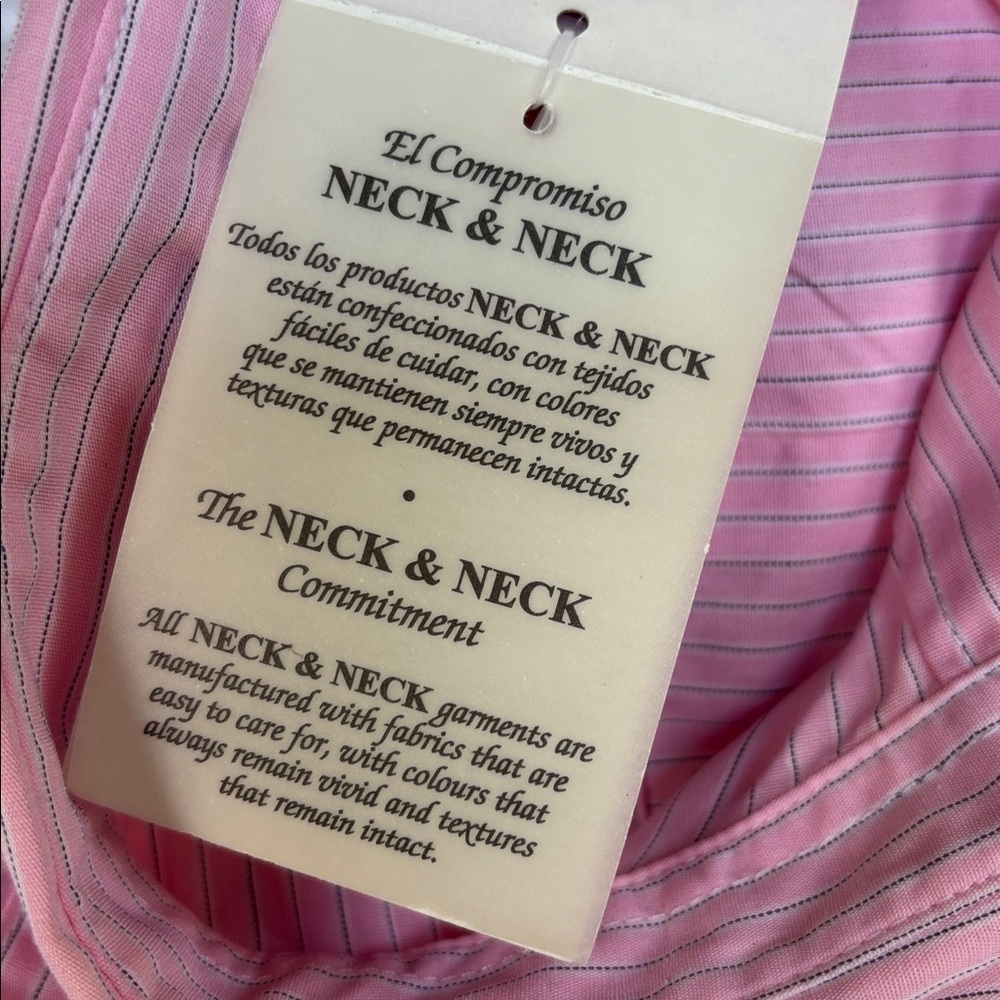 NWT EUROPEAN BRAND NECK & NECK JUNIOR & BABY PINK BOTTOM DOWN SHIRT BOYS’6A - Picture 10 of 13